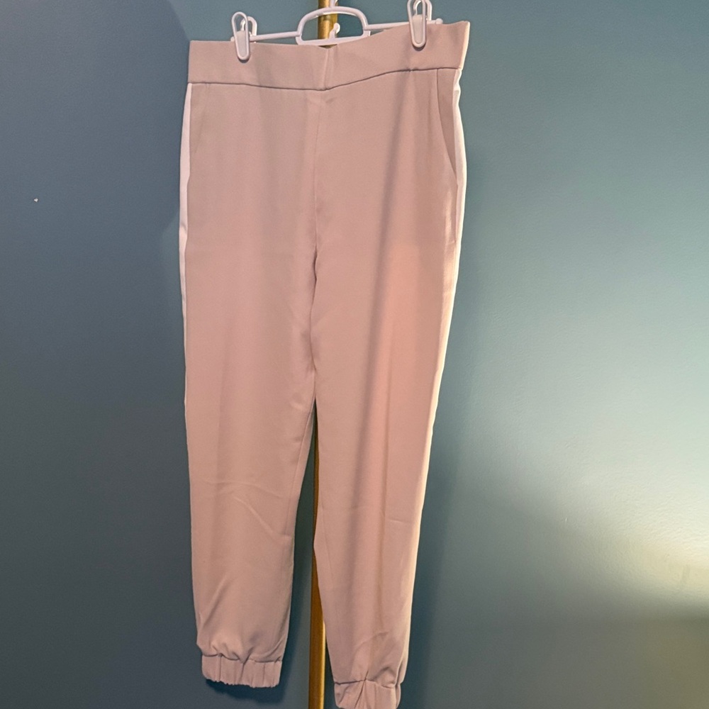 Alice + Olivia Cream Track Pants
